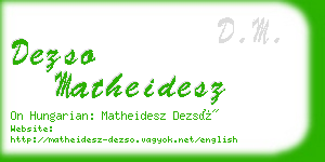 dezso matheidesz business card